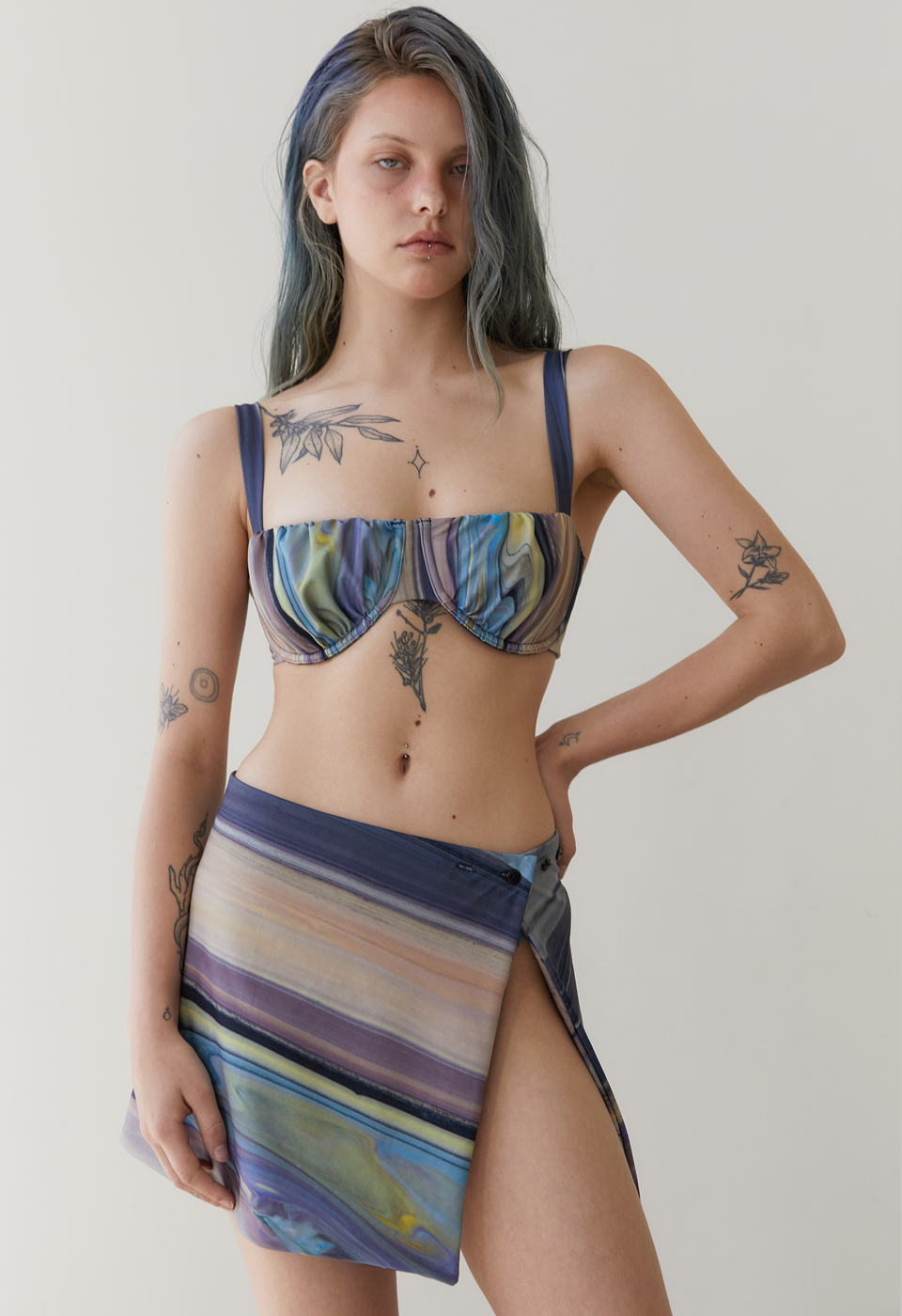 RVIS shirring bikini skirt multi 르브아시스