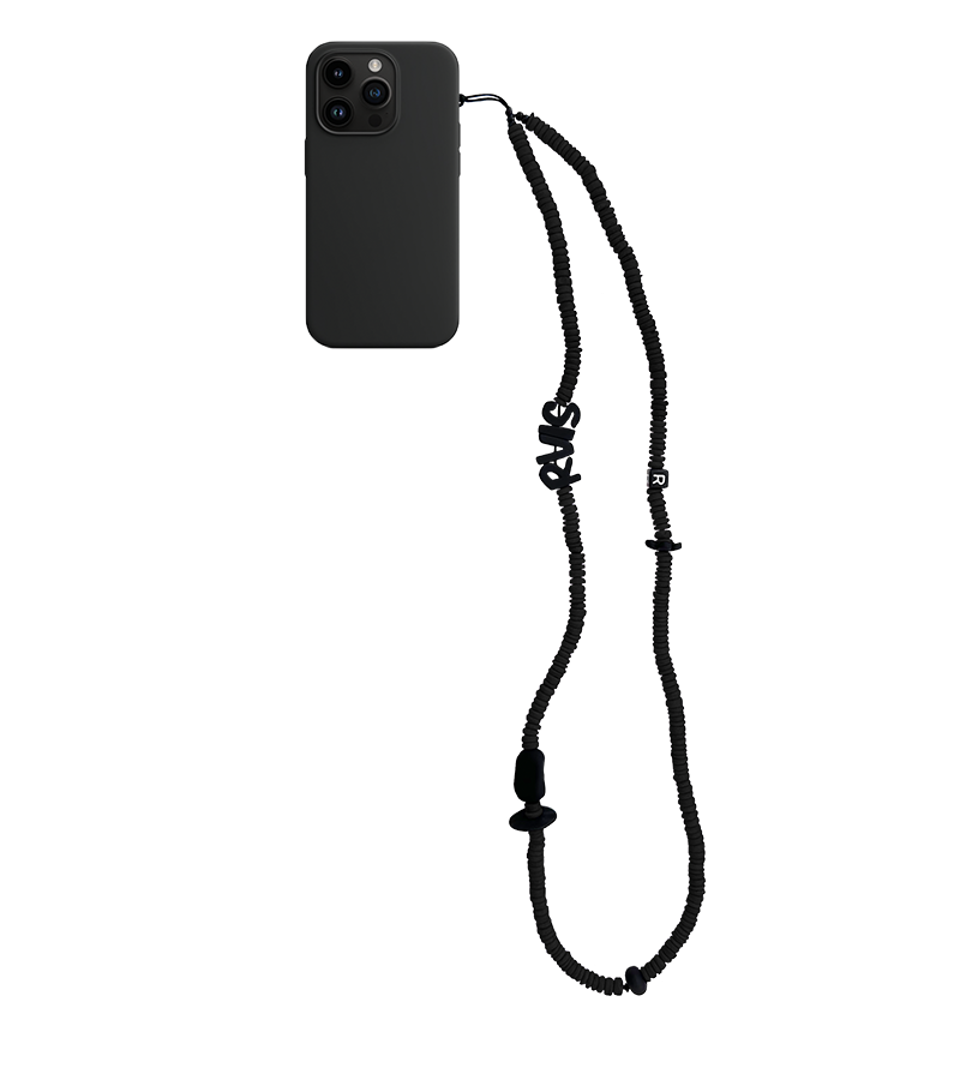 nature beads crossbody  phone strap jet black 르브아시스