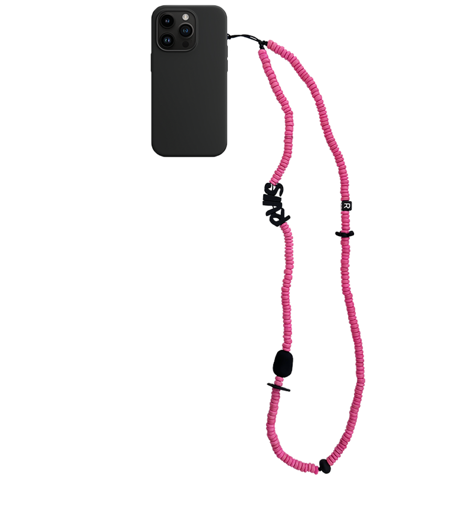nature beads crossbody  phone strap pink 르브아시스