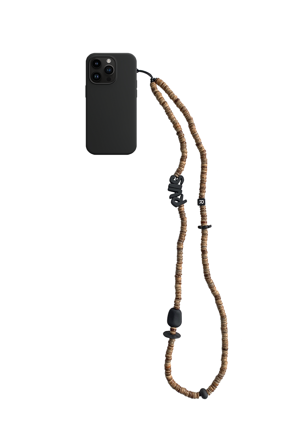 nature beads crossbody  phone strap brown 르브아시스
