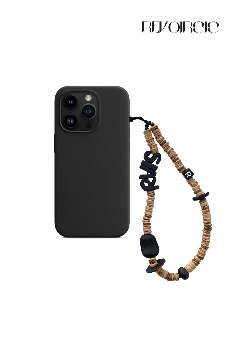 nature beads phone strap brown 르브아시스